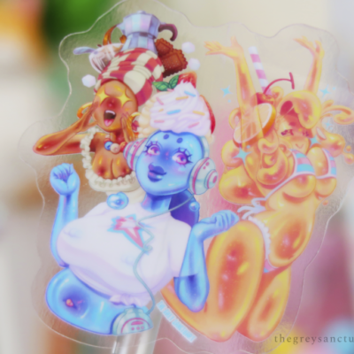 Las Mi Cielas Juicy Channel Fans Clear Sticker