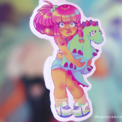 Cafr3sita Dino Gumdrop Acrylic Keychain