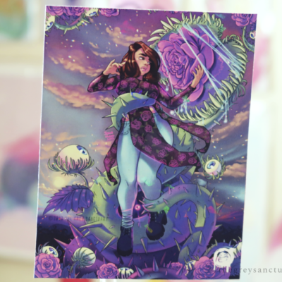 Gaiatan Sadness Garden Sparkly Mini Print