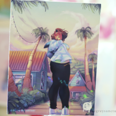 Sunset Model California Sparkly Mini Print